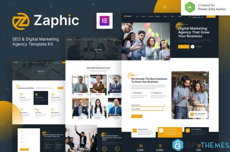 zaphic seo digital marketing agency elementor template kit