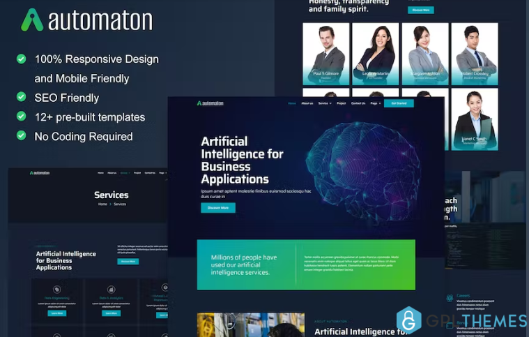 automaton artificial intelligence technology services elementor template kit