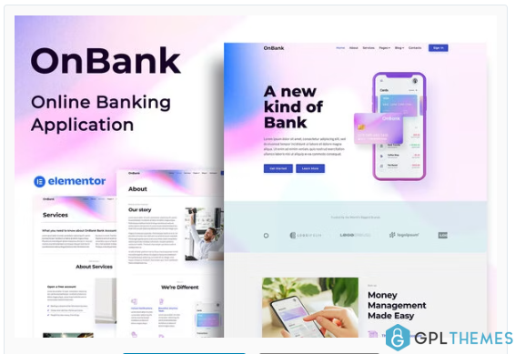 OnBank – Online Banking & Money Transfers – Elementor Kit