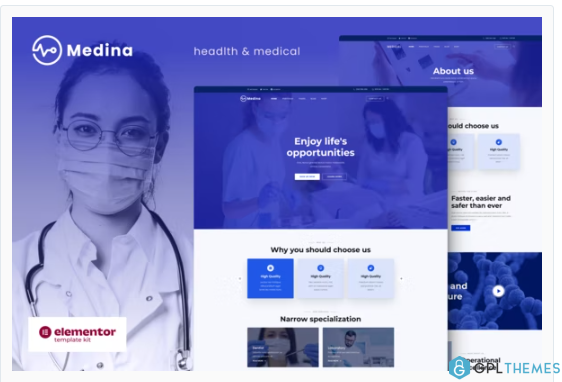 Medina – Medical & Health Elementor Template Kit