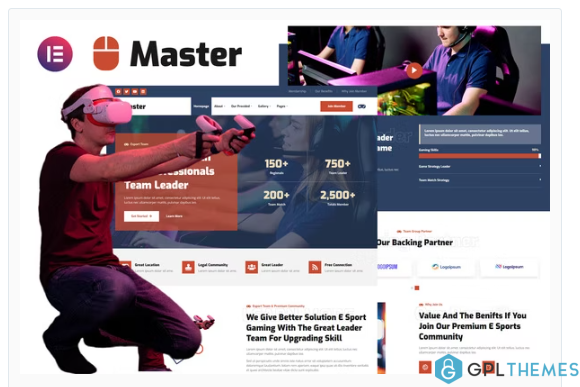 Master – Esport Team & Gaming Community Elementor Template Kit