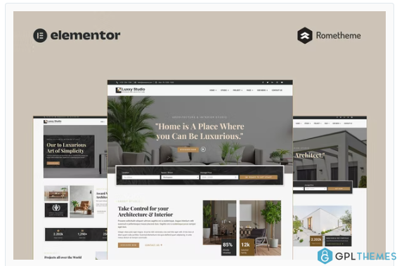 Luxxy – Luxurious Interior & Architecture Elementor Pro Full Site Template Kit