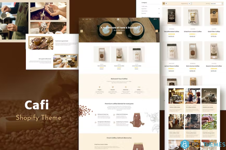 cafi coffee shops cafes responsive shopify