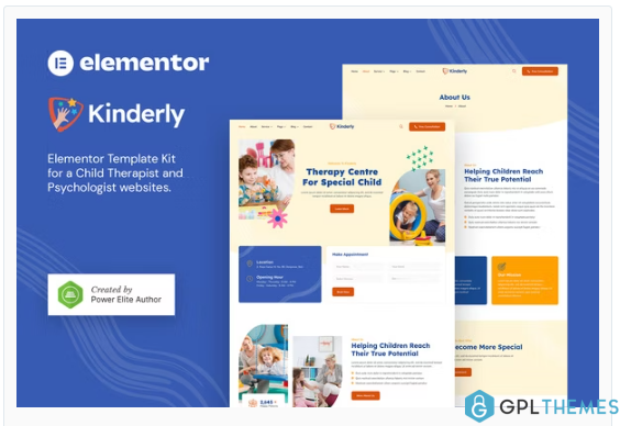 Kinderly – Child Therapist & Psychologist Elementor Template Kit