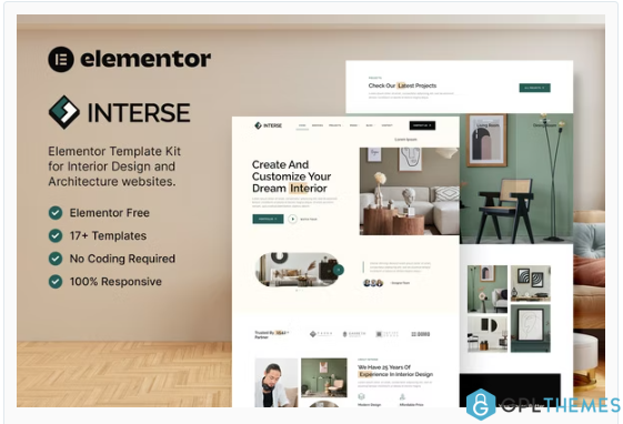 Interse – Interior Design & Architecture Elementor Template Kit