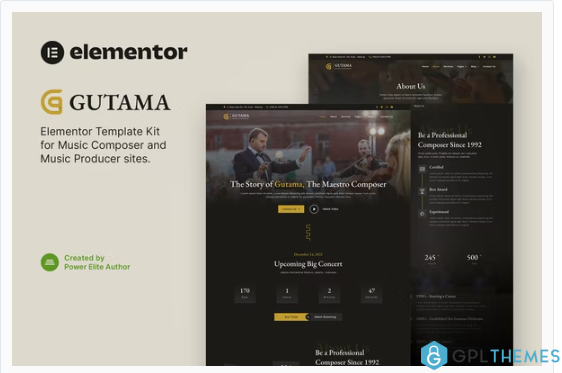 Gutama – Music Composer & Producer Elementor Template Kit
