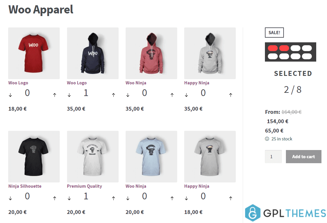 Match Box Example with Per Item Pricing Woo Apparel