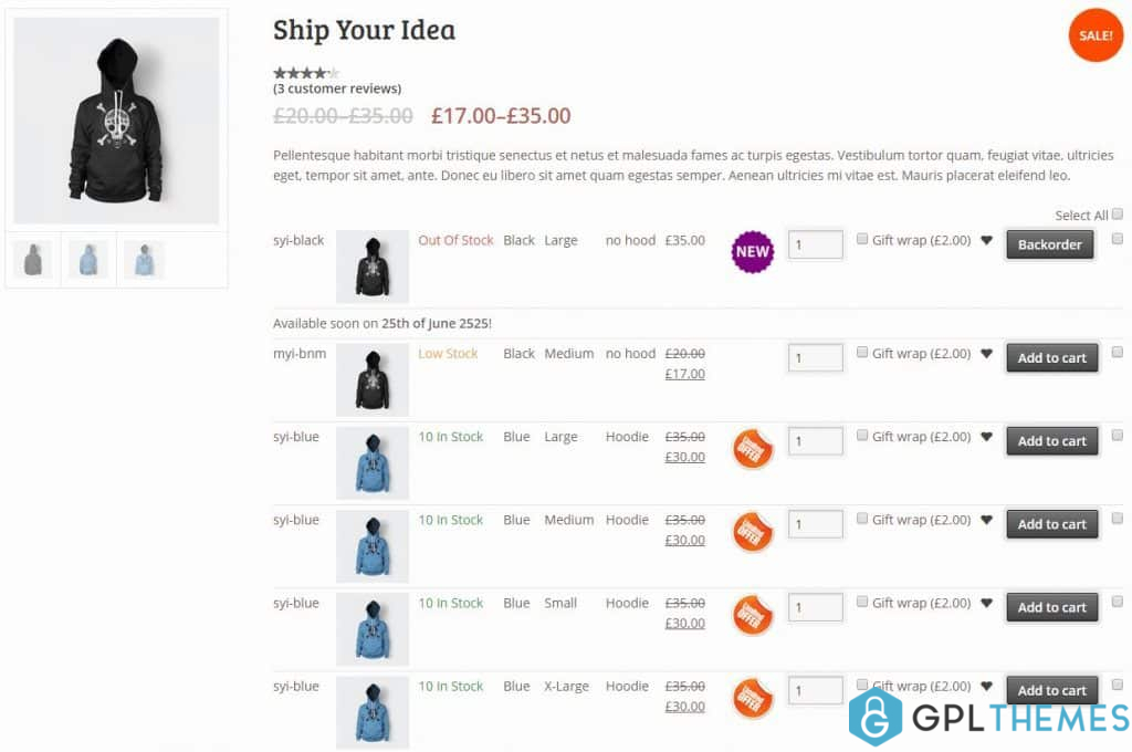 woocommerce variations table grid 20