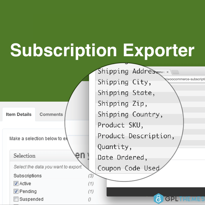 WooCommerce Subscription Exporter Demo Plugin