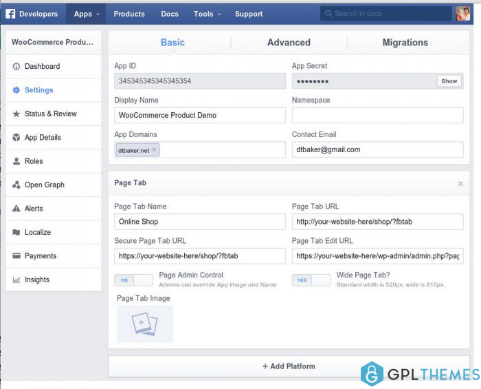 WooCommerce Facebook Tab Download Facebook Settings Demo 700x565 1