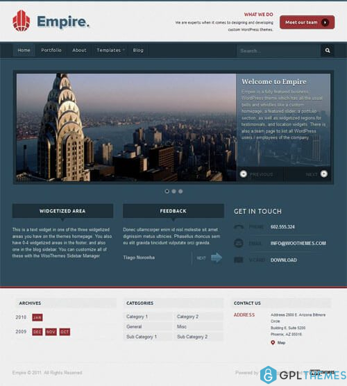 empire wordpress theme