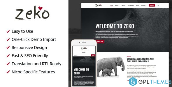 Zeko v1.0.9 Non Profit WordPress Theme