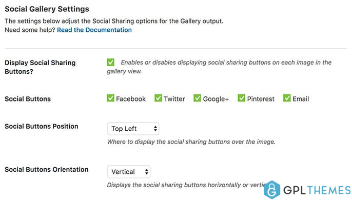 social gallery options