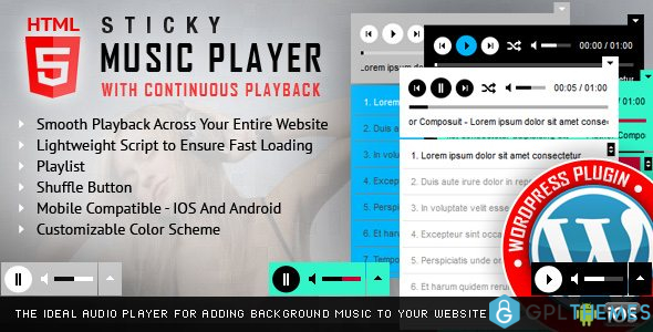 PREV Sticky Music Player WP