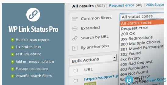 WP Link Status Pro Fix Broken Links and Manage Redirections