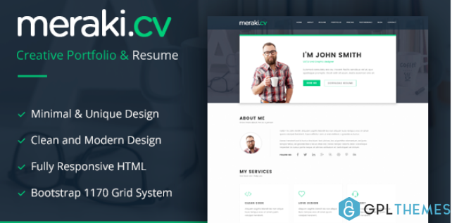 Meraki One Page Resume WordPress Theme