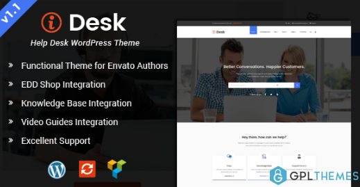 iDesk HelpDesk WordPress Theme