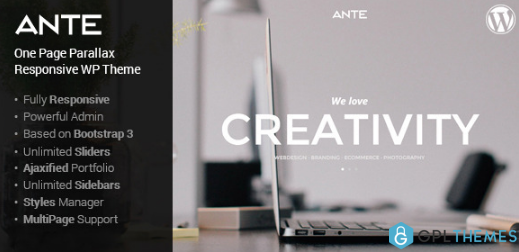 Ante The Ultimate WordPress Parallax Theme