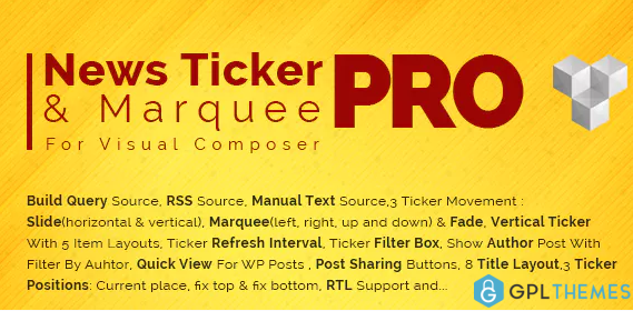 Pro News Ticker Marquee for Visual Composer