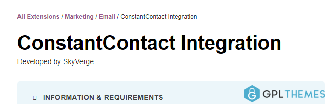 ConstantContact Integration for WooCommerce