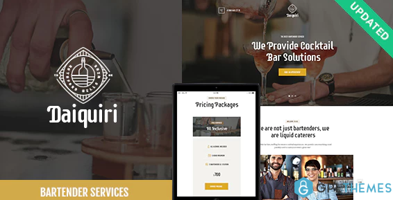 Daiquiri Bartender Services Catering WordPress Theme