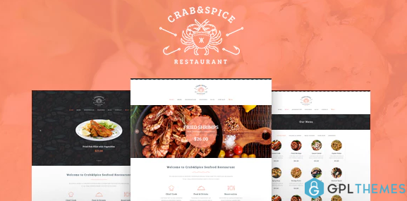 Crab Spice Restaurant and Cafe WordPress Theme