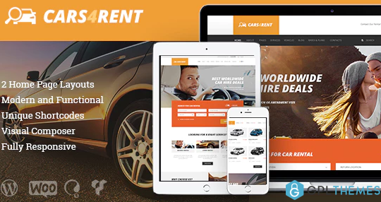 Cars4Rent Car Rental Taxi Service WordPress Theme