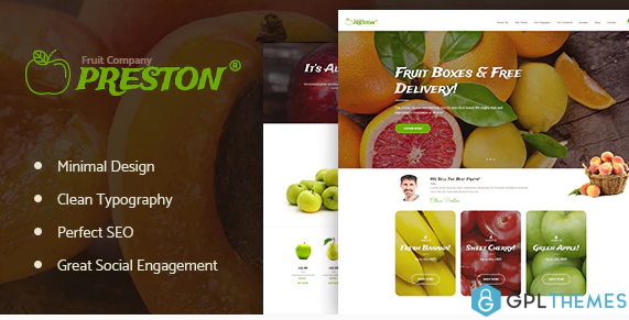 Preston Fruit Company Organic Farming WordPress Theme