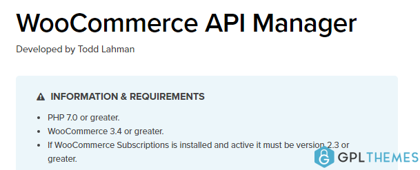 WooCommerce API Manager