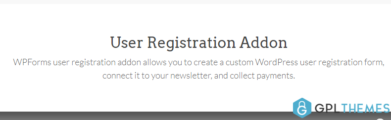 WPForms User Registration Addon
