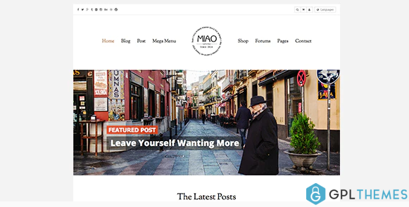 Miao Clean Blog Shop WordPress Theme