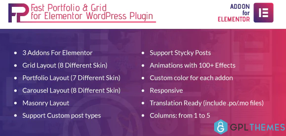 Fast Portfolio Grid Elementor WordPress Plugin