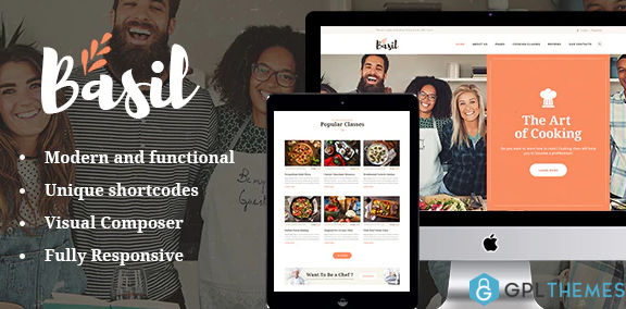 Basil Cooking Classes and Workshops WP Theme
