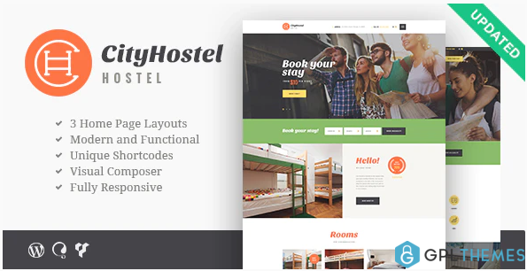 City Hostel A Travel Hotel Booking WP Theme