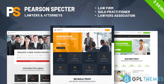 Pearson Specter WordPress Theme for Lawyer Attorney
