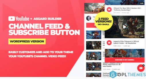 Youtube Channel Feeds and Subscribe Box WordPress Plugin