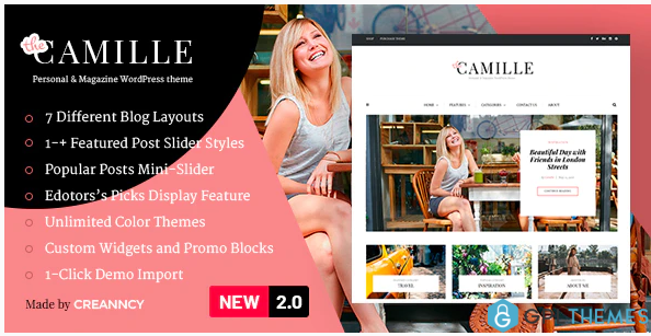 Camille Personal Magazine WordPress Theme