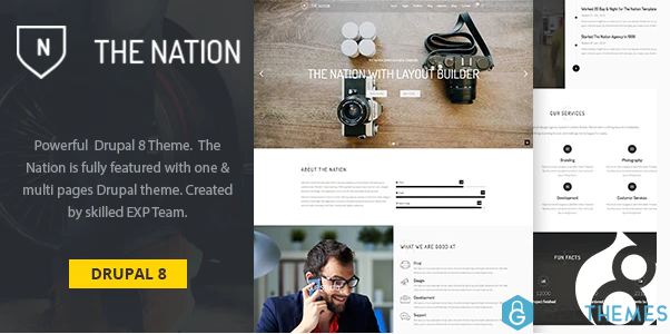 Nation One multi pages Drupal 8 theme