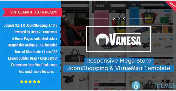 Vanesa Mega Store Responsive Joomla Template