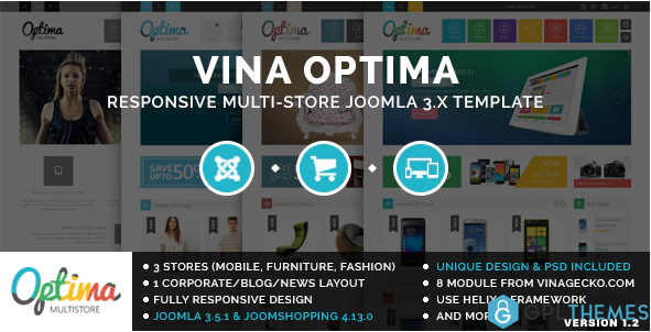 Vina Optima Multi Store Joomla 3.x Template
