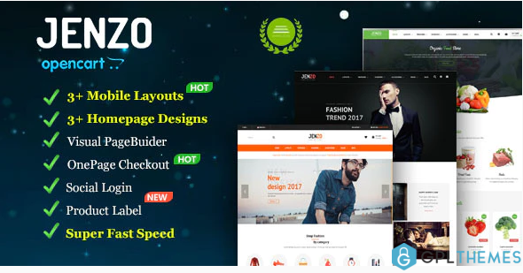 Jenzo Drag Drop Multipurpose OpenCart Theme with Mobile Specific Layouts