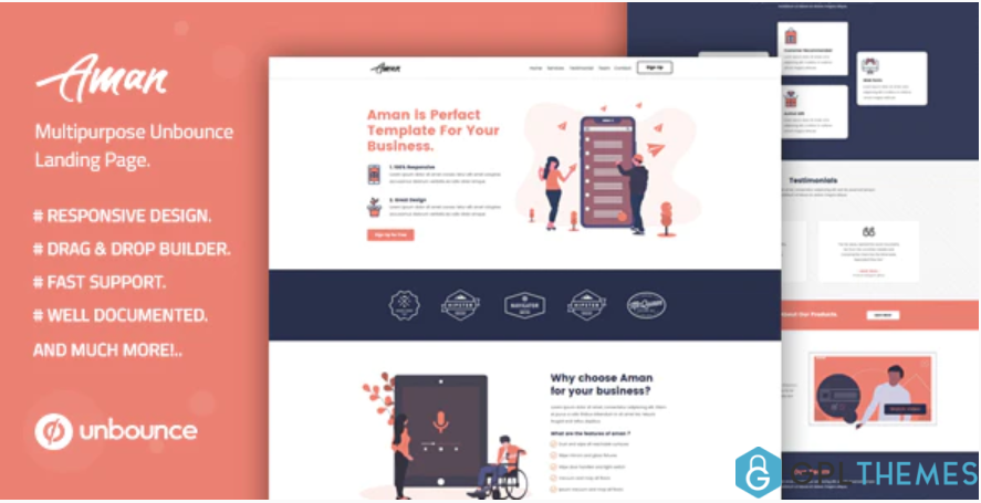 Aman — Multi Purpose Template with Unbounce Page Builder