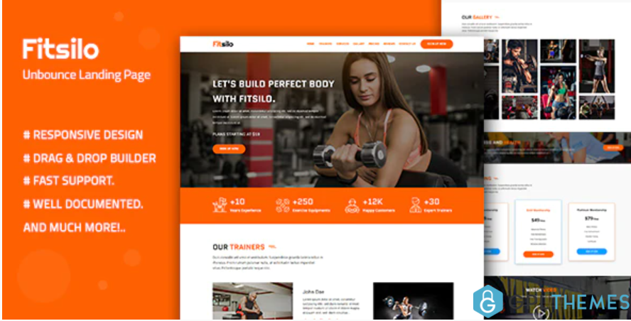 Fitsilo — Health Fitness Unbounce Landing Page Template