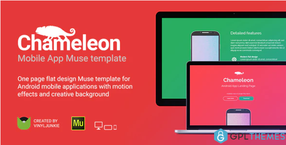 Chameleon Android App Promo Site Muse Template