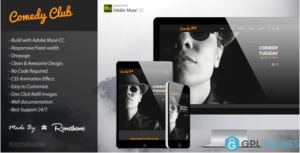Comedy Club Entertainment Muse Template