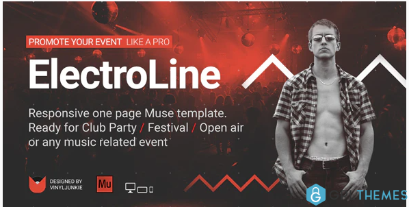 ElectroLine One Page Event Promo Muse Template