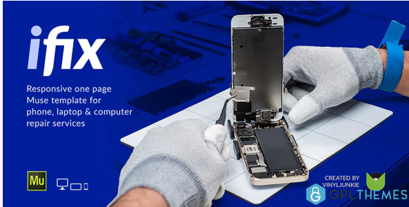 iFix Phone Tablet Electronic Repair Service Responsive Muse Template