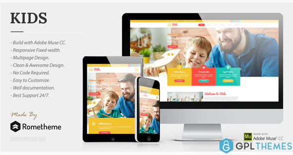 KIDS Kindergarten and Child Care Muse Templates