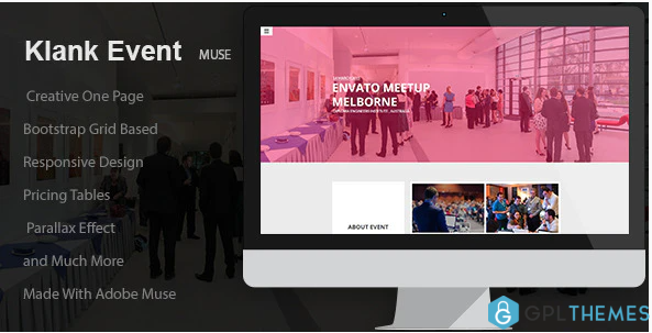 Klank Event Landing Page Muse Template