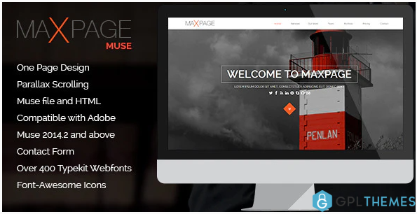 Maxpage One Page MUSE Template